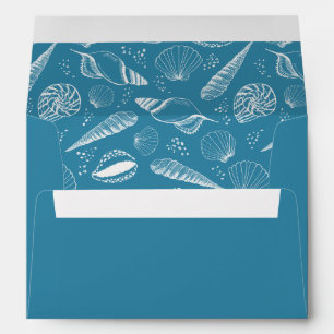 Seashell ocean beach pattern envelope