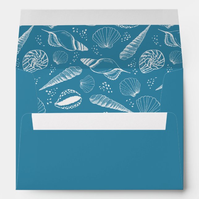 Seashell ocean beach pattern envelope (Back (Bottom))