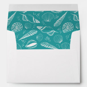 Seashell ocean beach pattern envelope