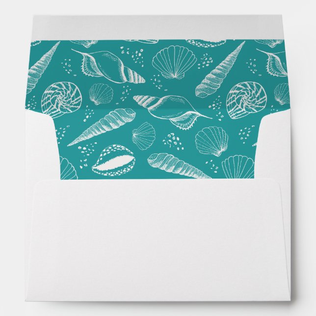 Seashell ocean beach pattern envelope (Back (Bottom))