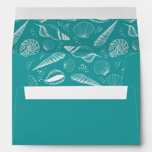 Seashell ocean beach pattern envelope