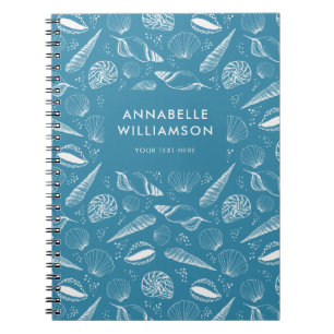 Seashell ocean beach pattern notebook