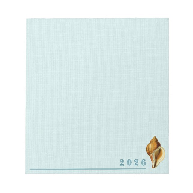 Seashell Ocean Blue Notepad (Front)
