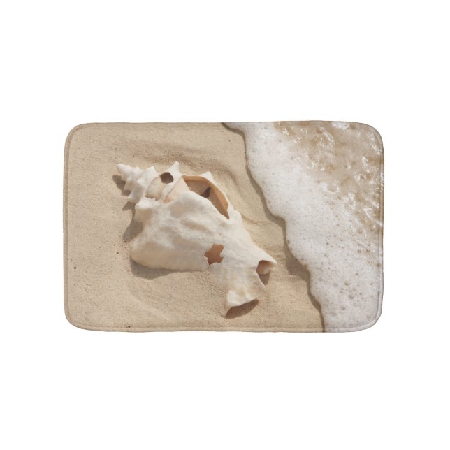 Seashell On Beach | Grand Turk Caribbean Island Bath Mat (Front)