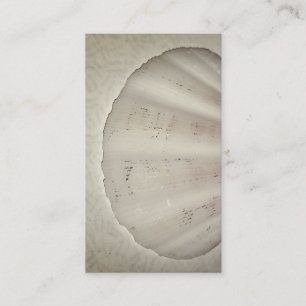 Seashell on sandy beach business card