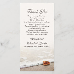 Seashell on the Beach Sympathy Thank You Card