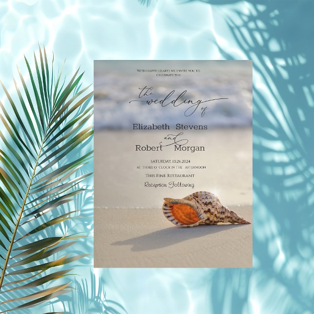 Seashell On The Beach Wedding Invitation (Creator Uploaded)