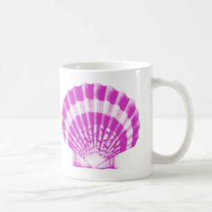 Seashell - orchid and white coffee mug