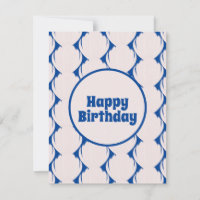 Seashell Pattern Pink Blue Birthday
