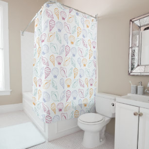 Seashell Pattern Shower Curtain