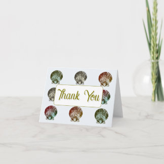 Seashell Pattern Thank You Card