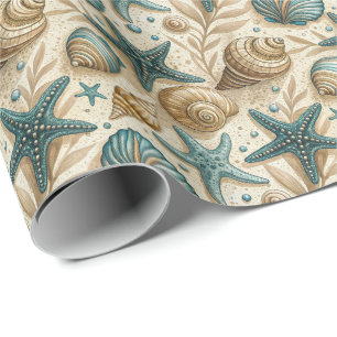 Seashell Pattern Wrapping Paper Roll