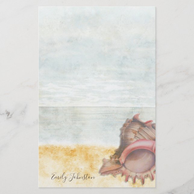 Seashell Personalised Stationery (Front)