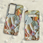 Seashell Photography Samsung Galaxy Case<br><div class="desc">Galaxy phone case with seashells.  Pretty,  tropical shell photography covers this case for either the Samsung Galaxy models,  or the iPhone.  Pretty natural colours mix with orange and pink on the scallops and olive shell.</div>
