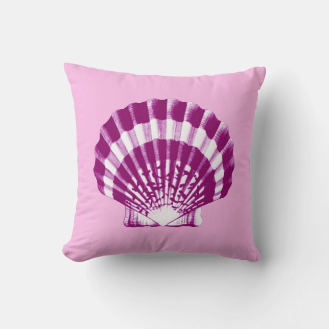 Seashell - purple and white cushion (Front)