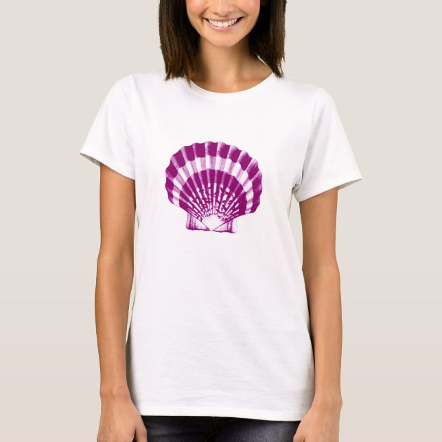 Seashell - purple and white T-Shirt (Front)