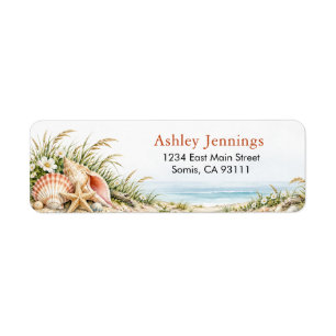 Seashell Return Address Labels Coastal Custom