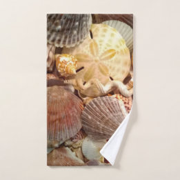Seashell Sand Dollar Pattern Hand Towel