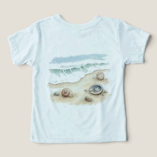 Seashell & Sand Watercolor Beach Toddler T-Shirt