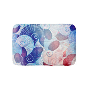 Seashell Scene Pattern Bath Mat