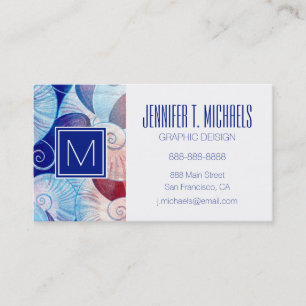 Seashell Scene Pattern Business Card