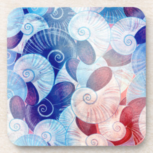 Seashell Scene Pattern Coaster