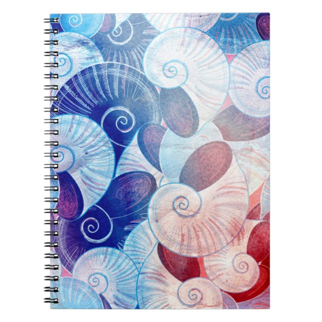 Seashell Scene Pattern Notebook (Front)