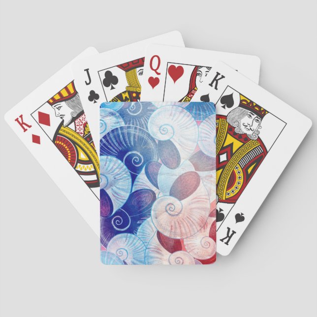Seashell Scene Pattern Playing Cards (Back)