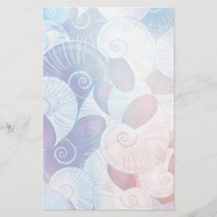 Seashell Scene Pattern Stationery