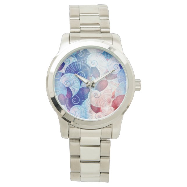 Seashell Scene Pattern Watch (Front)