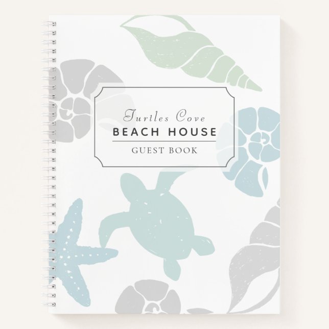 Seashell & Sea Turtle Vacation Rental Guest Book (Front)