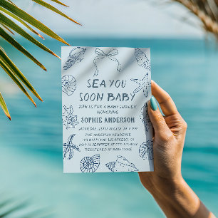 Seashell “Sea You Soon Baby” Nautical Baby Shower  Invitation