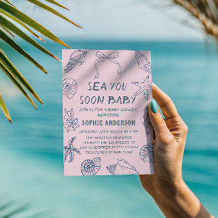 Seashell “Sea You Soon Baby” Nautical Baby Shower  Invitation