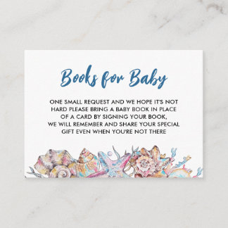Seashell Sea You Soon Baby Shower Books for Baby Enclosure Card