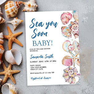 Seashell Sea You Soon Baby Shower Invitation