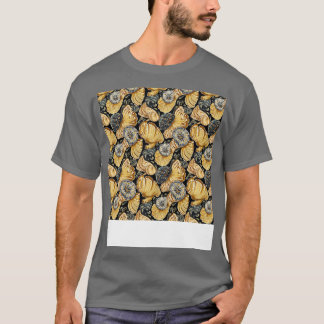 Seashell Seamless Pattern Sea Shell Clam Beach Sea T-Shirt