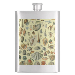 Seashell Shell Mollusk Clam Elegant Classic Art Hip Flask