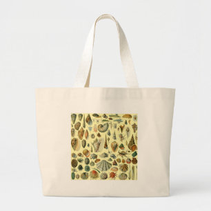 Seashell Shell Mollusk Clam Vintage Art Large Tote Bag