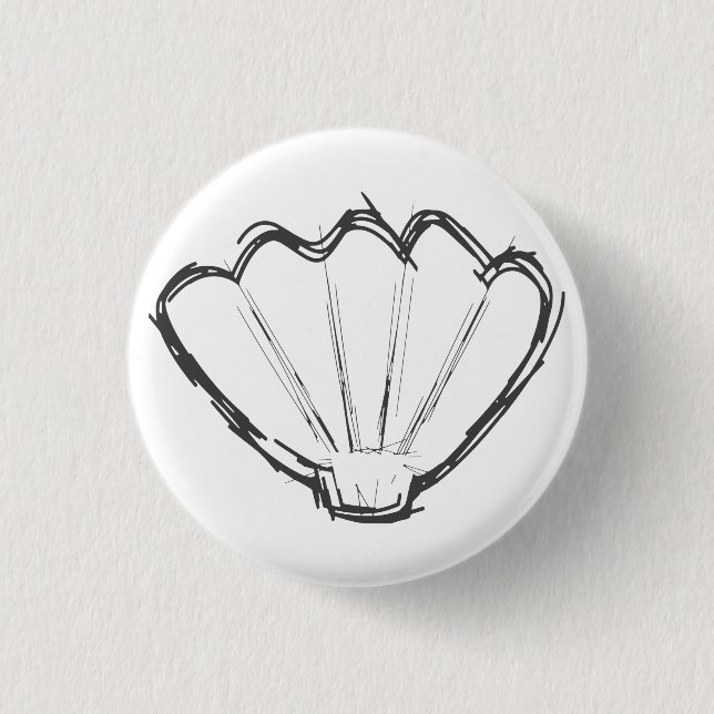 Seashell Sketch 3 Cm Round Badge (Front)