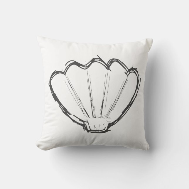 Seashell Sketch Cushion (Front)