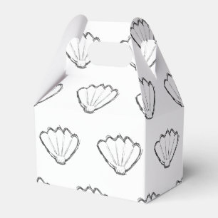 Seashell Sketch Drawing Pattern Favour Box