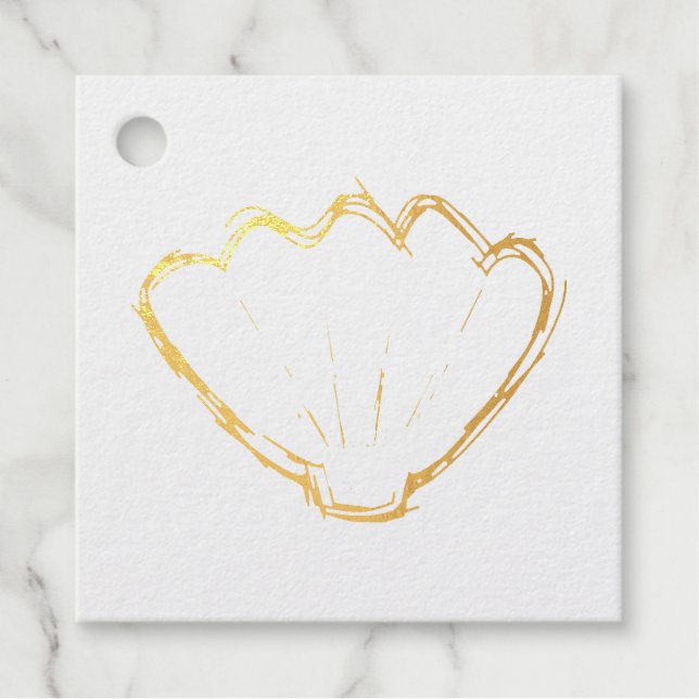 Seashell Sketch Favour Tags (Front)