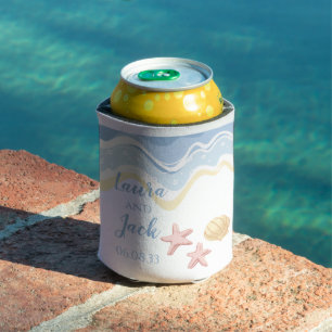 Seashell Starfish Ocean Sea Theme Can Cooler