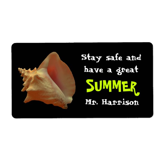 Seashell Summer Candy Bar Wrapper From Teacher (Front)