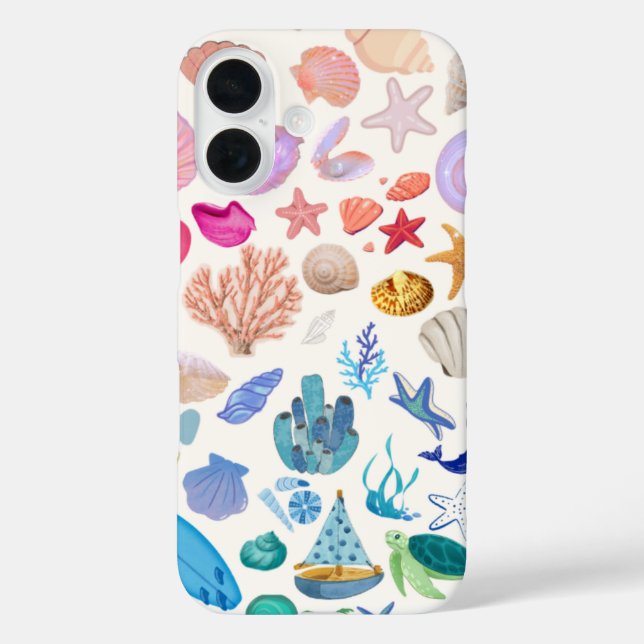 Seashell Summer Gradient Phone Case (Back)