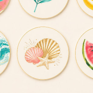 Seashell Summer Party Sticker