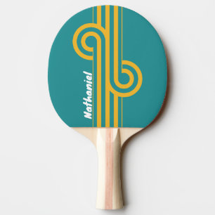 Seashell Sunrise Stripe Loop with Name Ping Pong Paddle