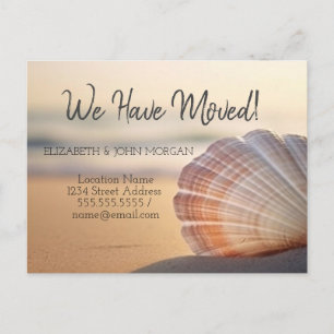 Seashell Sunset Beach Moving Announcement  Postcard