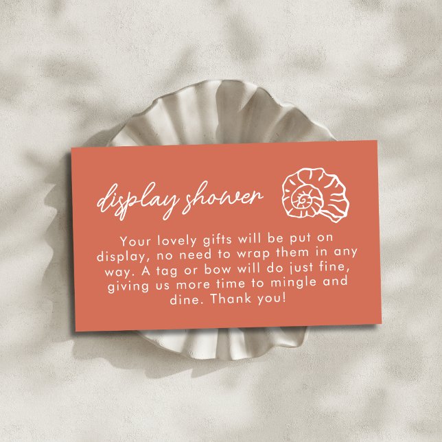 Seashell Terracotta Display Shower Bridal Shower  Enclosure Card (Creator Uploaded)