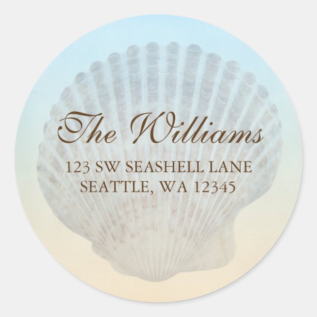 Seashell Tropical Beach Address Label (Front)